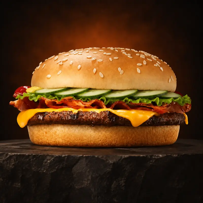 HJEMMELAVET BACON CHEESE BURGER